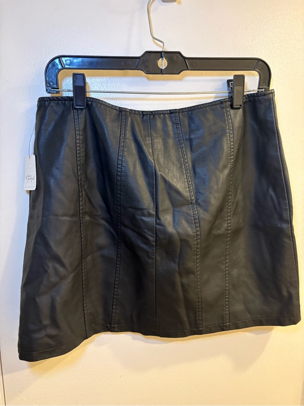 Free People Faux Black Leather Skirt Size 10